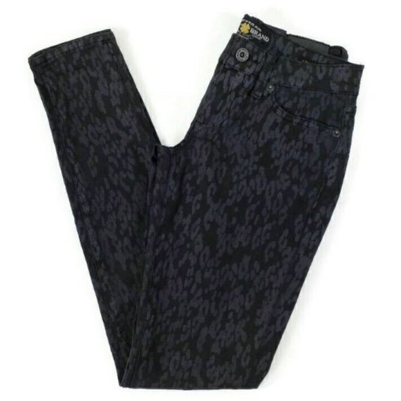 Lucky Brand Charlie Skinny Black Gray Cheetah Print Skinny Jeans Womens 0R/25 - Picture 5 of 12